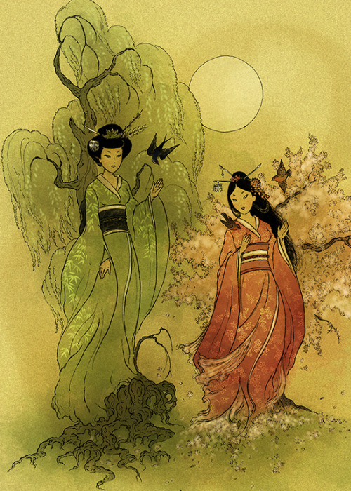 A bit older artwork but I was so happy to find them on my old hard drive… Shinto goddesses an