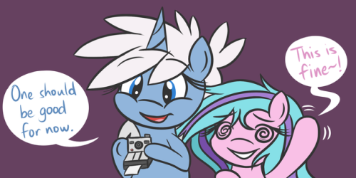 ask-humming-way:S: I can see the light Misty!C: …Yeah no more photos for today Swirly. x3