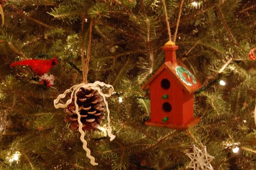 hatterandahare:  So my parents decided they didnt want the same old tree we do every year, when we break out my mom’s impressive collection of antique ornaments and hope the cat has outgrown his kittenish ways of breaking the low lying balls.  This