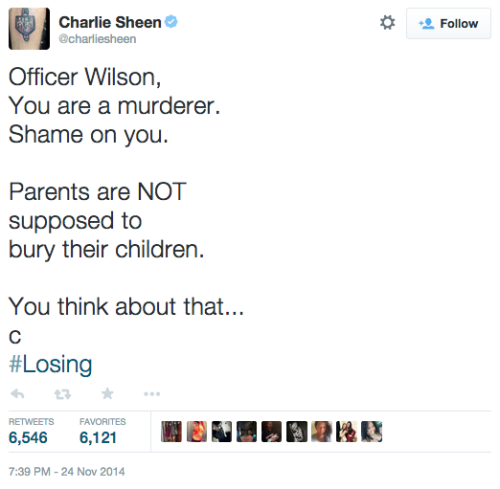 johnnycakewasgolden:
“ ineverbelieveme:
“ You know shit’s fucked up with Charlie Sheen is speaking the truth.
”
I know. That was my exact thought when I saw this,
”