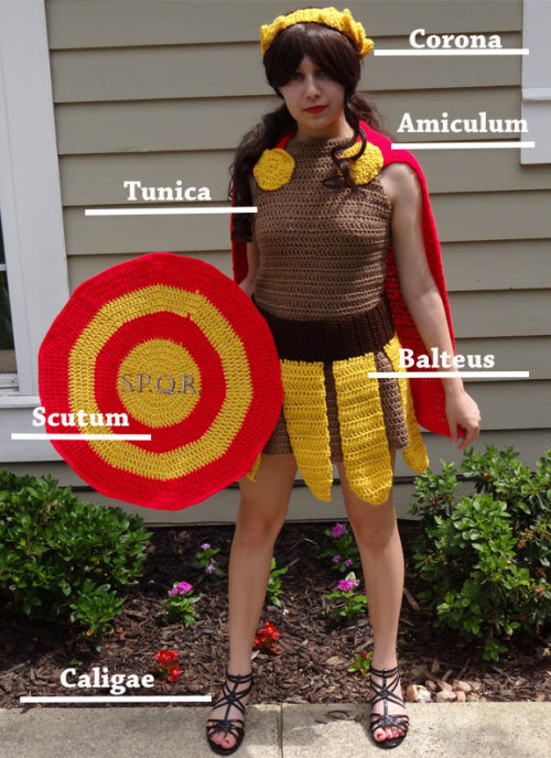 mithridates-eupator:thescarletstitch:I CROCHETED A CAPTAIN ROME COSTUME FOR MY FINAL PROJECT IN LATI