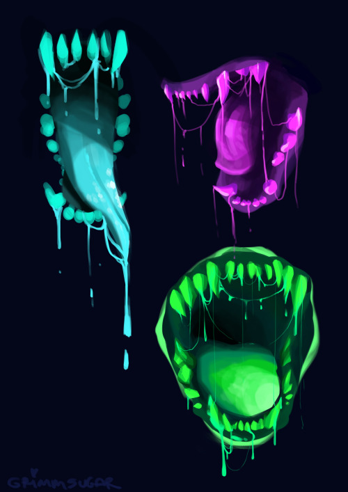 grimm-sugar:Drew some dubstep maws. Untz untz untz.