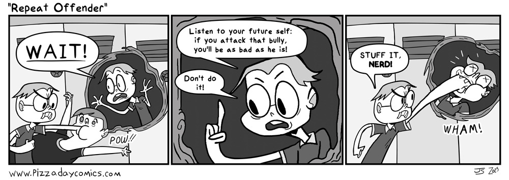 pizzadaycomics:Pizza Day Comics #123&ldquo;Repeat Offender&rdquo;More Comics // Facebook // Twitter