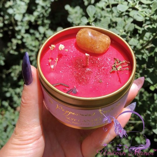 Seasonal Crystal Candles from Unicorn Manor Peppermint // Gingerbread