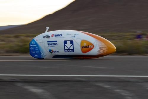 The fastest bike ever pedaled, an egg-shaped recumbent, moved at just over 83 mph last week.b