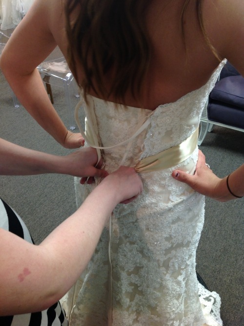 The bride needs to be laced up tightly