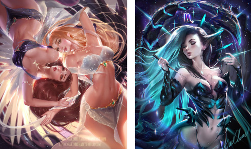 sakimichan: archive of all 12 horoscope I’ve painted over the year :3 I’ve also created a desk calendar of them :) Available >http://sakimichanart.storenvy.com/…/18687967-horoscope-desk…   