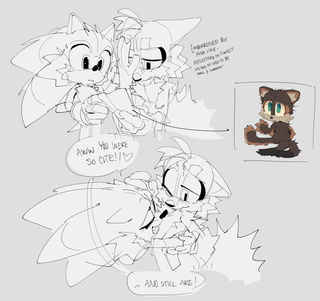 When he turns into a baby (Tails), Sonic boyfriend scenarios