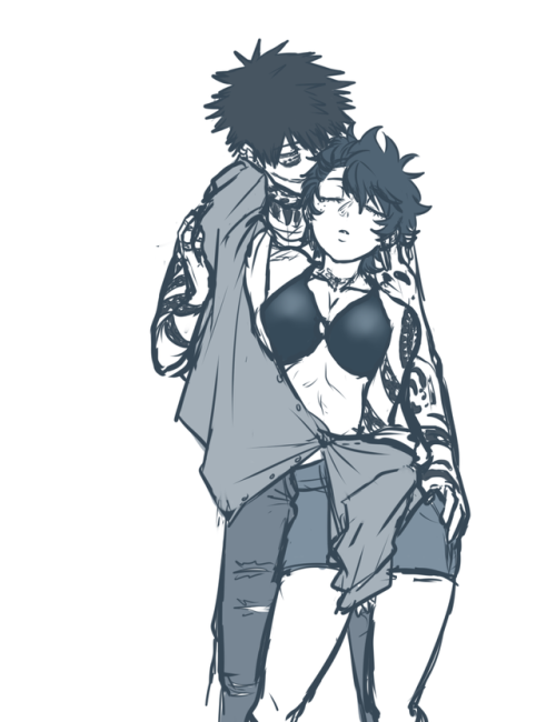 insanemarshmallow:  @equal-shipping *GLOMP*Kacchan is the ex and Dabi is the new boo who has been /quite/ the influence on Deku~