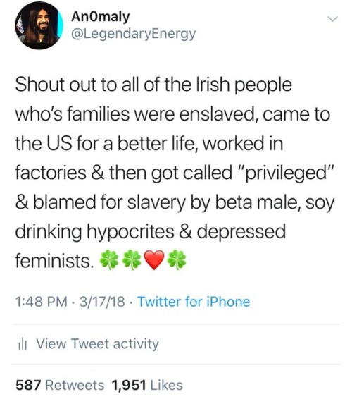 kayrowhitesyrup:Never forget that the Irish were not considered “white” and even into th