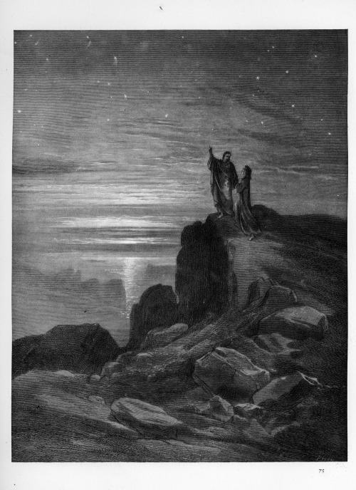 orionides: The Divine Comedy, Gustave Doré. Virgil leading Dante into the Purgatory through t