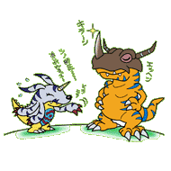 albruce-jzcruzer-captainx:  Garurumon x Greymon Digimon Mini