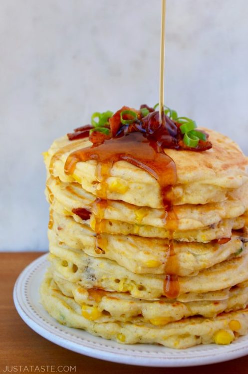 Porn Pics foodffs:  Sweet Corn Pancakes with BaconFollow