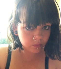 inkedme2013:  Stretching the other side of my nose so I can get a septum piercing :D x 