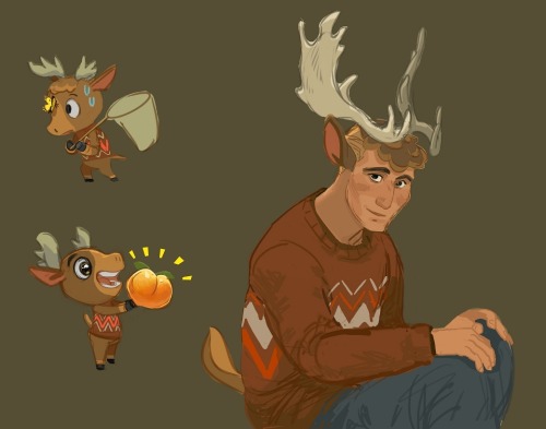 meisterc:  animal dude designs for Pashmina, Fuschia, Fauna, Bam, Erik and Julian. i am collecting deers like a madman.  