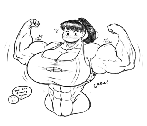 franktoniusart: Commission for Muscle Komi-san. With some bonus muscle embiggening.