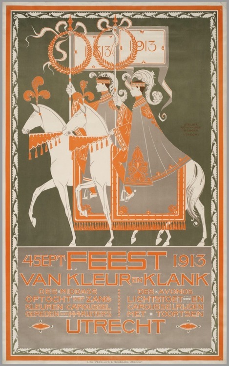 kundst:Chris van der Hoef (NL 1875-1933) Poster Feast of Colour and Sound (1913)