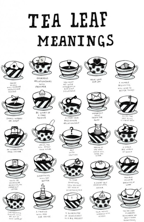 bookofsadhoes:  Tasseomancy: The Reading of Tea Leaves a divination or fortune-telling method that i