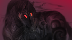 skull-anarchy:  Finished my fucking horse 4 my photoshop class :v idk if i should be proud or something. Horse based on the Nightmare horse of the RoTG and a fanfiction named From the Darkness We Rise and Into Shadows We Fall (BlackIce), sweet and cute