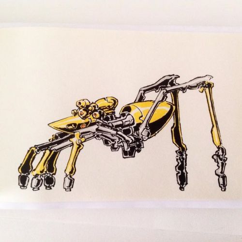 Collembola #new #sketchart #robotaday #robot #bug #mecha #cyberpunk #brushpendrawing #sketchbook #ku