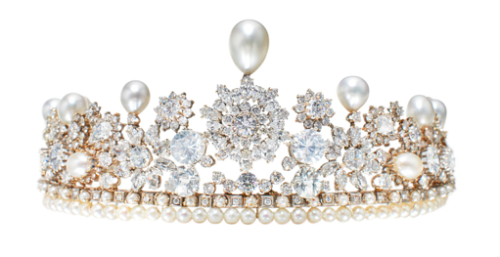 caughtinanotherworld: Diamond, White Sapphire, White Zircon and Cultured Pearl Tiara ☆ Of openw
