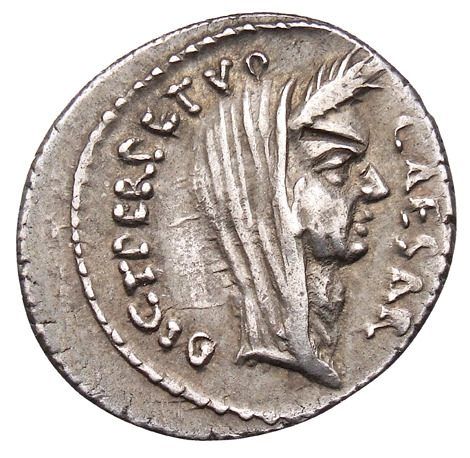 “CAESAR - DICT PERPETVO”(Rome, 44 BCE)* Obverse: Gaius Julius Caesar. This could actuall