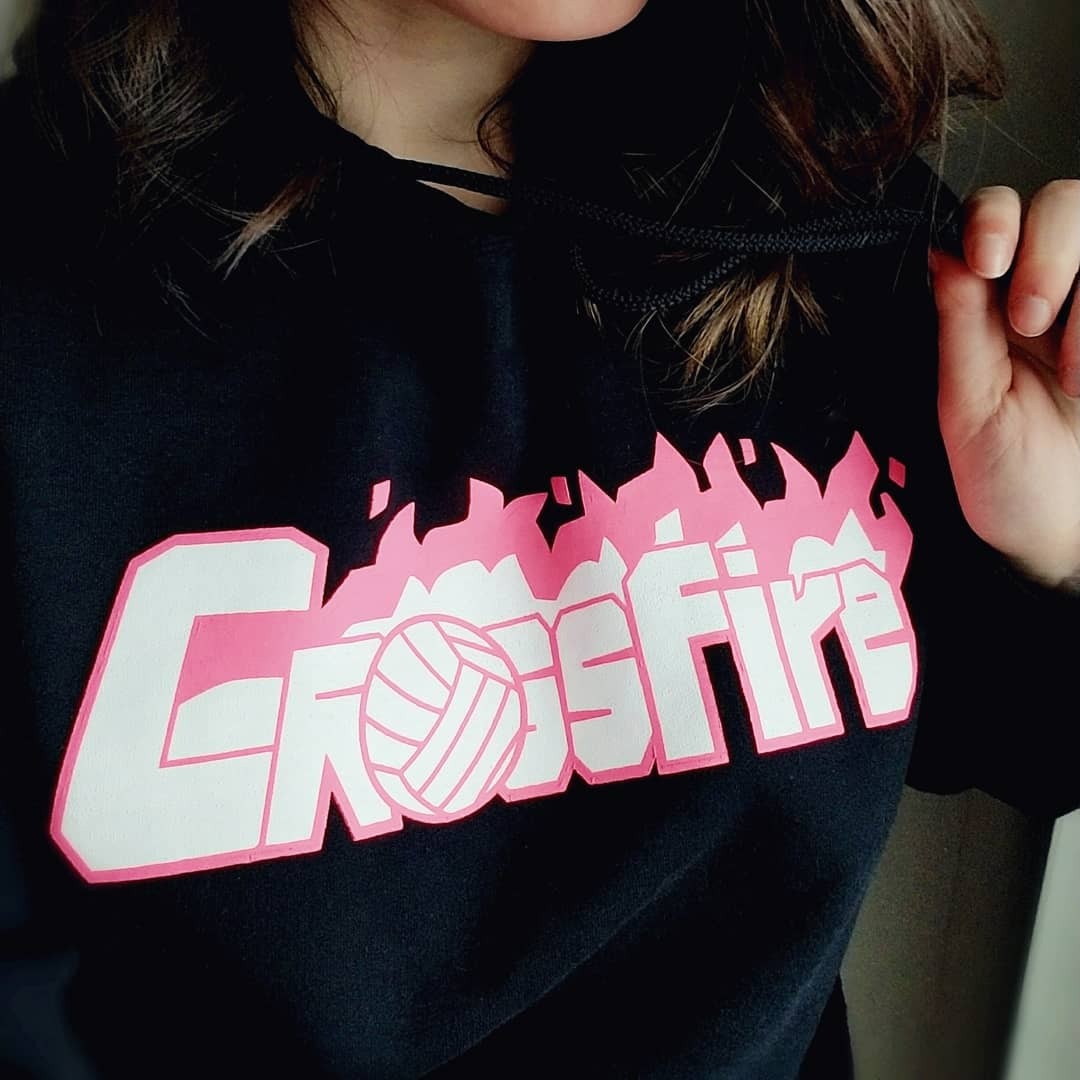 check out the logo I made for Crossfire, girls volleyball team! 🏐💗