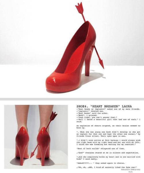 thevisualhag:  ‘12 SHOES for 12 LOVERS‘ by Chilean-born, New York-based designer Sebastian Errazuriz. The pieces reflects on the recollection of the artist’s personal and sexual relationships with former lovers, each of whom became the influence