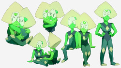 hobermen:  Last night I dreamed about SU except there were two Peridots that were just. Super clingy. So uh, here are som scribbles of them hugging n stuff 