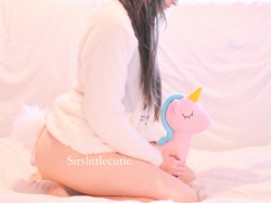 sirslittlecutie:  Glitter the unicorn and I.  (Do not remove caption or self promote otherwise you’ll be blocked. 18+ blog)   