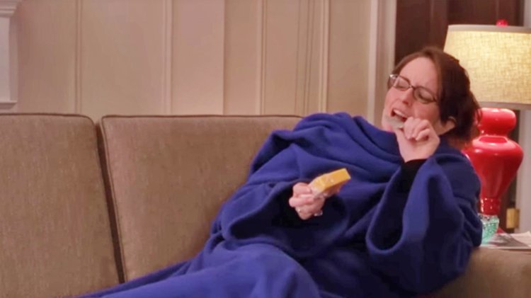 Liz Lemon eating her night cheese