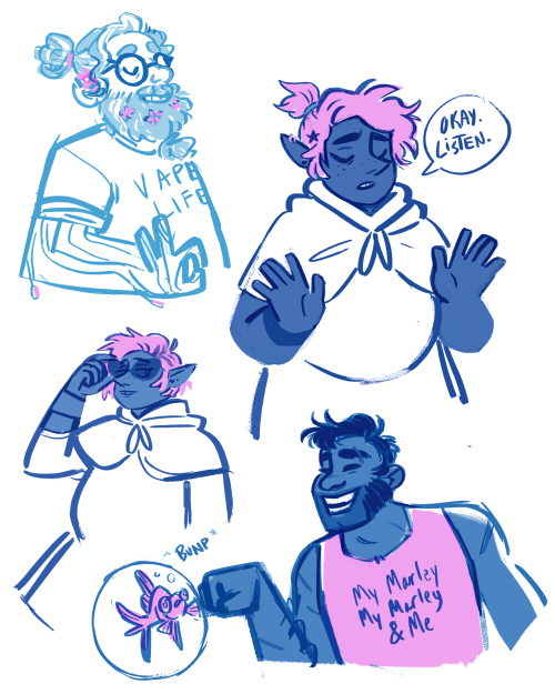 keplercryptids:mayorofdunktown:more of those boys[image description: sketches of Merle, Taako and Ma
