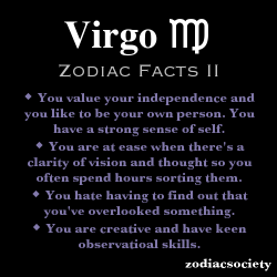 zodiacsociety:  Virgo Zodiac Facts: