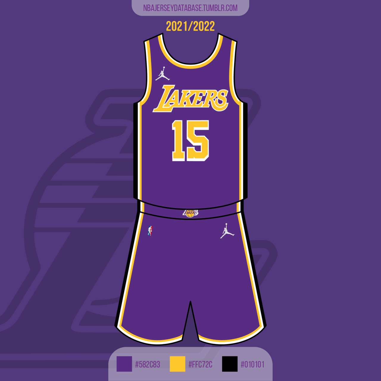 NBA Jersey Database, Los Angeles Lakers Statement Jersey 2020-Present