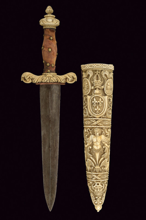 A rare dagger commemorating King Henry III and Charles IX. France, late 16th century.