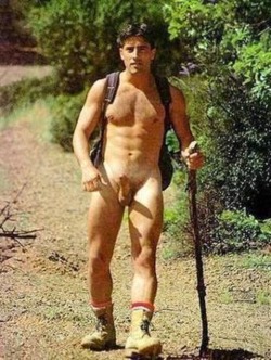 Hiking naked can be quite arousing 