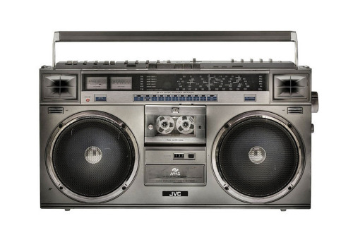 Boomboxes, 1970s-80s. From: Boombox Project, iconic series by photographer Lyle Owerko. Exhibit Mint