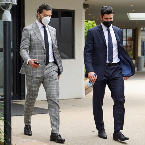 Gray checked suit and navy blue suit&hellip;you can&rsquo;t go wrong #custom #suit #blazer #