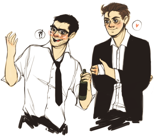 wendigo:drunk!seth wearin richie’s glasses for nana n cho \o/