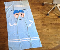 awesomeshityoucanbuy:  Towelie The TowelDon’t forget to bring a towel when you venture off to the beach or pool. With Towlie by your side you’ll always have a friend close by in case you need to dry yourself off, stay warm, or just make terrible life