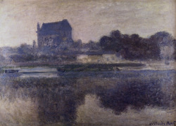 artist-monet:  Vernon Church in Fog, Claude MonetMedium: oil,canvashttps://www.wikiart.org/en/claude-monet/vernon-church-in-fog-1893