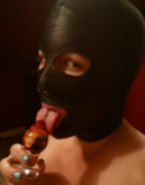 stupidfucktoy:  I guess people liked my tits…I went from 90 followers to 150 in a day.  I asked my master to help me with a picture to post here, and this is what he wants me to put up. My mouth being put to proper use. To make sure I remember what