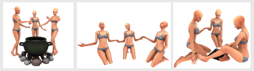Something Wicked Sims  - Blessed Be PosesSimblreen gift #5 is a pack of trio poses for the cozy cove