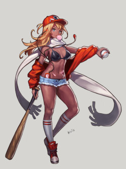 art-of-cg-girls:  baseball_girl by kris song