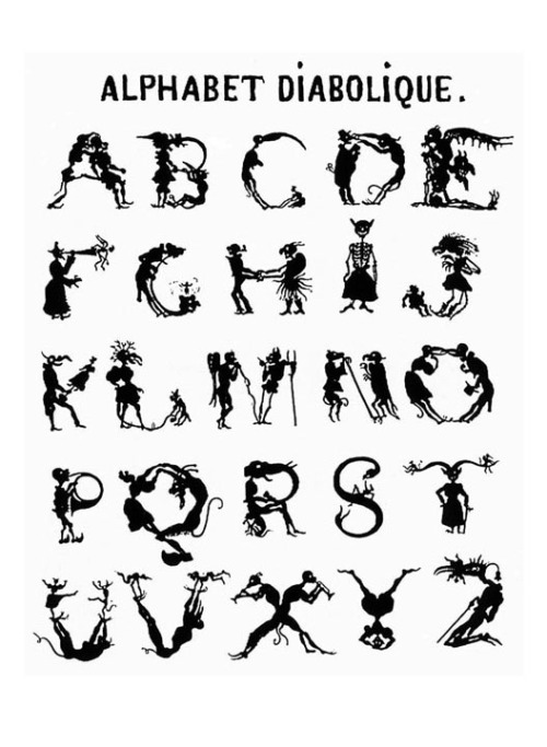 Alphabet diabolique, 1837. Unknown artist. France. © BnF
