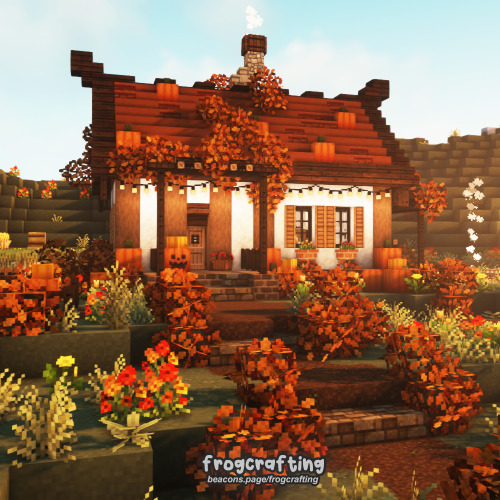 #Buildtober Prompt: Pumpkin Spice~I wanted to make this little home look like a pumpkin spice latte~