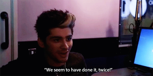 zaynsharold:Zayn Malik → After finding out they were number 1 [x]