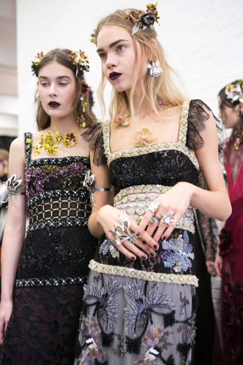 runwayandbeauty: Backstage at Rodarte Fall 2016, New York Fashion Week.