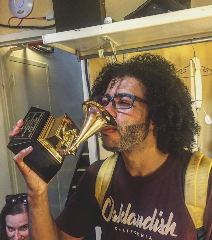 Good night! He looks so cute drinking from the Grammy cup ❤️