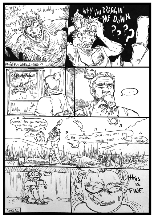 pigdemonart:  Retirement: Part 10.5[Previous] — [Next]—-Here’s the another part of the old Junkers comic, also known asSURPRISE. It’s a bonus comic no one asked for that I drew anyways!!!Just wanted to portray how terribly Junkrat handles bad